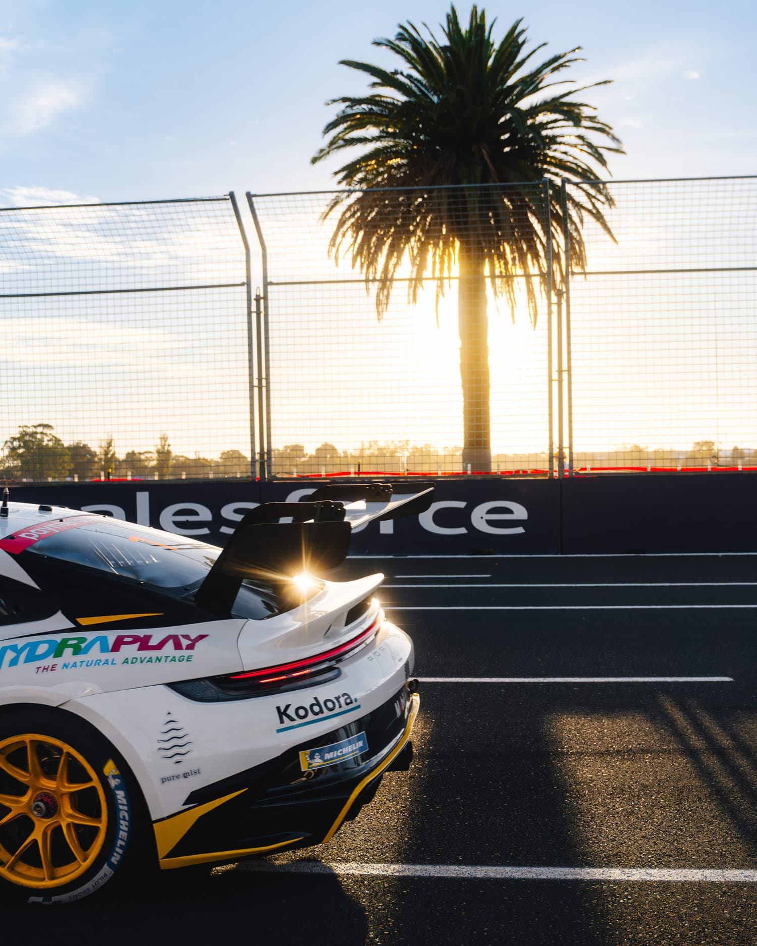 Harri Jones in the paddock at a Porsche Carrera Cup Australia round