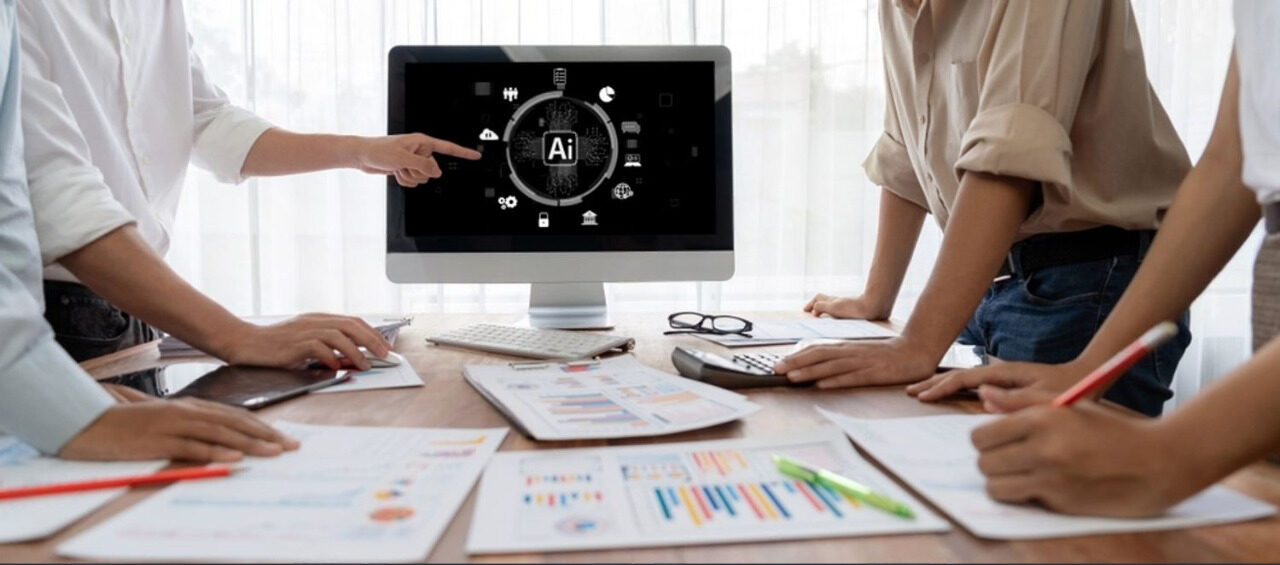 Australian executives reviewing an AI tools roadmap in a boardroom setting.