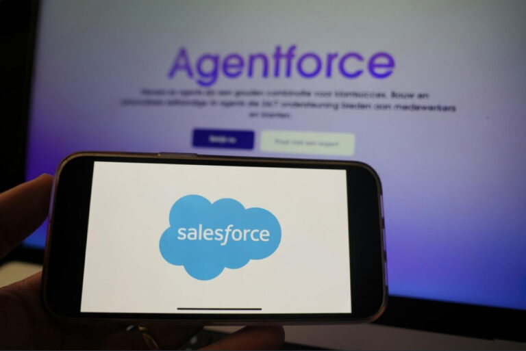 Salesforce Agentforce builder interface customising an AI agent for Australian enterprise workflows.